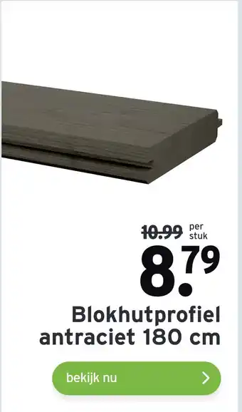 GAMMA Blokhutprofiel antraciet 180 cm aanbieding