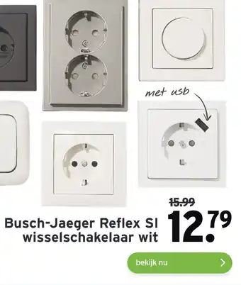 GAMMA Busch-jaeger reflex si wisselschakelaar wit aanbieding