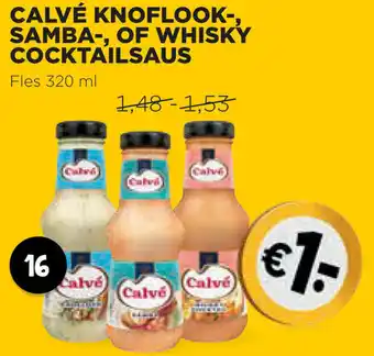 Jumbo Calve knoflook-, Samba-, of Whisky Cocktailsaus 320ml aanbieding