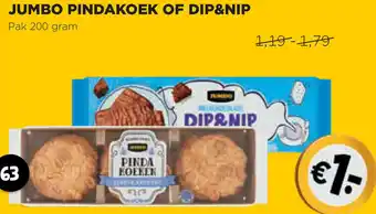 Jumbo Pindakoek of Dip&Nip 200g aanbieding