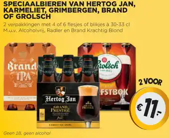 Jumbo Speciaalbieren van hertog jan, Karmeliet, Grimbergen, Brand of Grolsch aanbieding