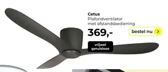 Lampidee Cetus - Ventilator 3 bladen antraciet + afstandbed. aanbieding