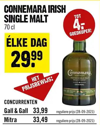 Dirck 3 Connemara Irish Single Malt 70cl aanbieding