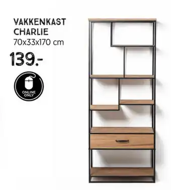 Xenos Vakkenkast Charlie 70 x 33 x 170cm aanbieding