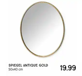 Xenos Spiegel Antique Gold 50 x 40cm aanbieding