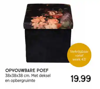 Xenos Opvouwbare Poef 38 x 38 x 38cm aanbieding