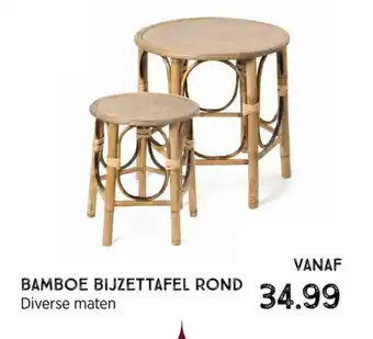 Xenos Bamboe Bijzettafel Rond aanbieding