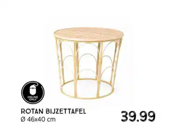 Xenos Rotan Bijzettafel 46 x 40cm aanbieding