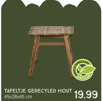 Xenos Tafeltje Gerecycled Hout 45 x 28 x 45cm aanbieding