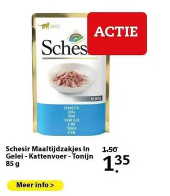 Pets Place Schesir Maaltijdzakjes In Gelei - Kattenvoer - Tonijn 85 G aanbieding