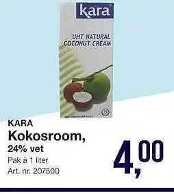 Bidfood Kara Kokosroom, 24% Vet aanbieding