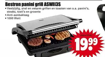 Dirk Bestron Panini Grill ASWII3S aanbieding