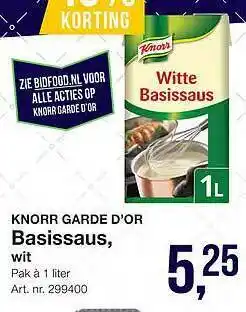 Bidfood Knorr Garde D'Or Basissaus, Wit aanbieding