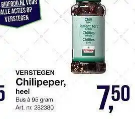 Bidfood Verstegen Chilipeper, Heel aanbieding