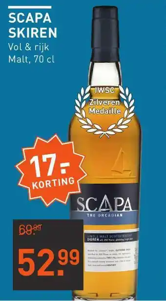 Gall & Gall Scapa Skiren 17.- Korting aanbieding