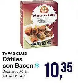 Bidfood Tapas Club Dátiles Con Bacon aanbieding