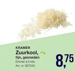 Bidfood Kramer Zuurkool, Fijn, Gesneden aanbieding