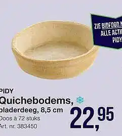 Bidfood Pidy Quichebodems, Bladerdeeg, 8,5 Cm aanbieding