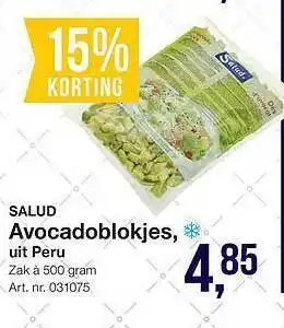 Bidfood Salud avocadoblokjes, uit peru  500 gram aanbieding