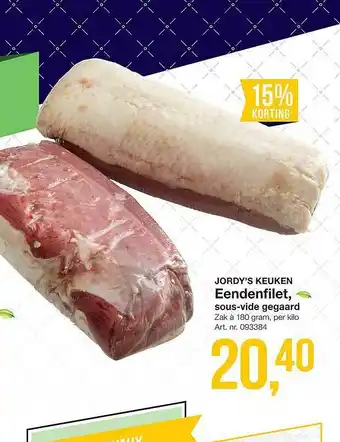 Bidfood Jordy's keuken eendenfilet, sous-vide gegaard  180 gram aanbieding