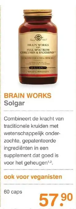 Vitaminstore Brain Works Solgar 60 caps aanbieding