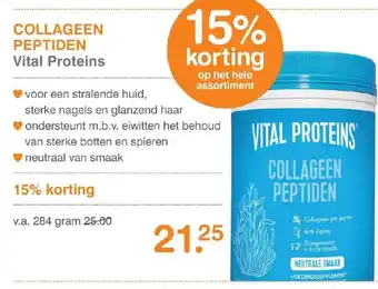 Vitaminstore Collageen Peptiden Vital Proteins 284 gram aanbieding