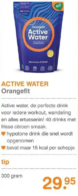 Vitaminstore Active Water Orangefit 300 gram aanbieding