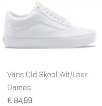 Sneakers Vans Old Skool Wit/Leer Dames aanbieding