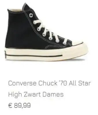 Sneakers Converse Chuck '70 All Star High Zwart Dames aanbieding