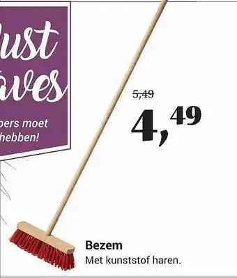 Tuincentrum Osdorp Bezem met kunststof haren aanbieding