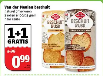 Poiesz Van der meulen beschuit 125gram aanbieding