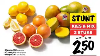 Vomar Voordeelmarkt Mango XXL, citroenen of grapefruit aanbieding