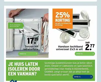 GAMMA Handson Tochtband Universeel 2x3 M Wit 25% Korting aanbieding