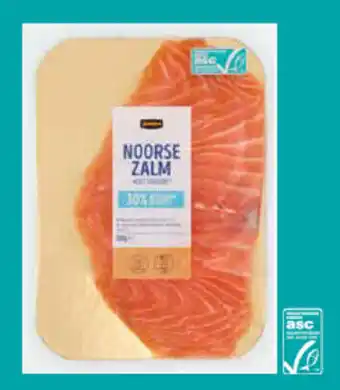 Jumbo Gerookte zalm minder zout 100 g aanbieding