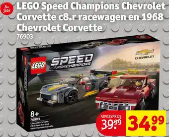 Kruidvat LEGO Speed Champions Chevrolet Corvette c8.r racewagen en 1968 Chevrolet Corvette CEGO aanbieding