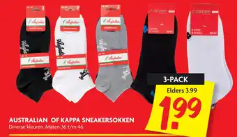 Dekamarkt Australian of kappa sneakersokken aanbieding