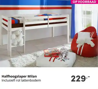 Baby & Tiener Halfhoogslaper Milan Inclusiefl rol lattenbodem aanbieding