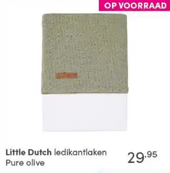 Baby & Tiener Little Dutch ledikantlaken Pure olive aanbieding