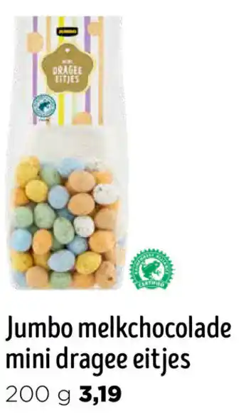 Jumbo Melkchocolade mini dragee eitjes 200 g aanbieding