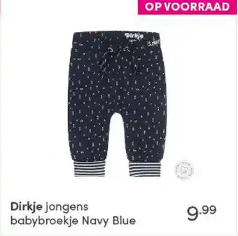 Baby & Tiener Dirkje jongens babybroekje Navy Blue aanbieding