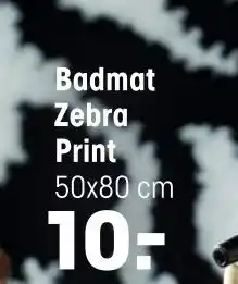 Kwantum Badmat Zebra Print 50x80cm aanbieding