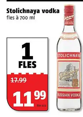 Poiesz Stolichnaya vodka 700ml aanbieding