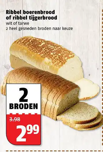 Poiesz Ribbel boerenbrood of ribbel tijgerbrood aanbieding