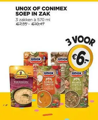 Jumbo Unox Of Conimex Soep In Zak 570 ml aanbieding