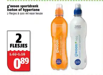 Poiesz g'woon sportdrank isoton of hypertone 500ml aanbieding