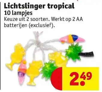 Kruidvat Lichtslinger tropical 10 lampjes aanbieding