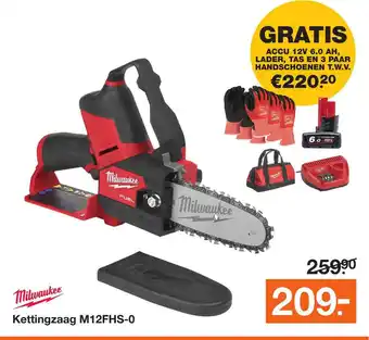 BOUWMAAT Milwaukee Kettingzaag M12FHS-0 aanbieding