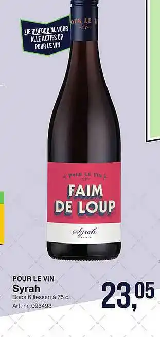 Bidfood Pour Le Vin Syrah aanbieding