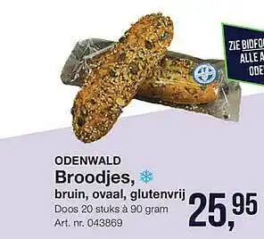 Bidfood Odenwald Broodjes, Bruin, Ovaal, Glutenvrij 90 gram aanbieding