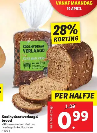 Lidl Koolhydraatverlaagd brood aanbieding